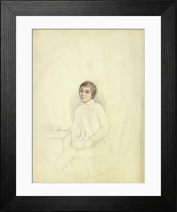 Framed Print : Study for Portrait of Boy with Book, n. d. Creator: Elizabeth Murray Framed Print : Study for Portrait of Boy with Book, n. d. Creator: Elizabeth Murray