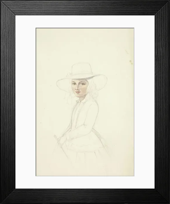 Framed Print : Portrait of Young Girl with Hat and Crop, n. d. Creator: Elizabeth Murray Framed Print : Portrait of Young Girl with Hat and Crop, n. d. Creator: Elizabeth Murray