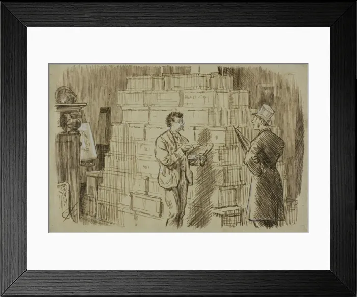 Framed Print : In the Studio, 1870 / 91. Creator: Charles Samuel Keene Framed Print : In the Studio, 1870 / 91. Creator: Charles Samuel Keene