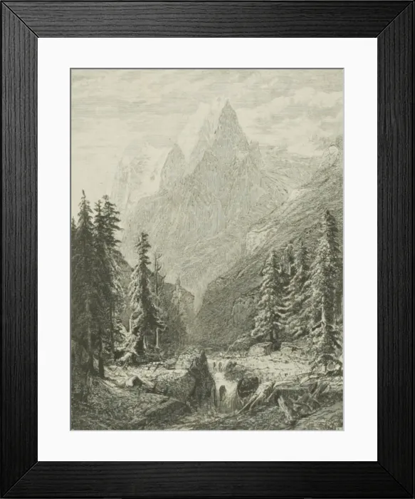 Framed Print : Alpine Landscape, n. d. Creator: Alexandre Calame Framed Print : Alpine Landscape, n. d. Creator: Alexandre Calame