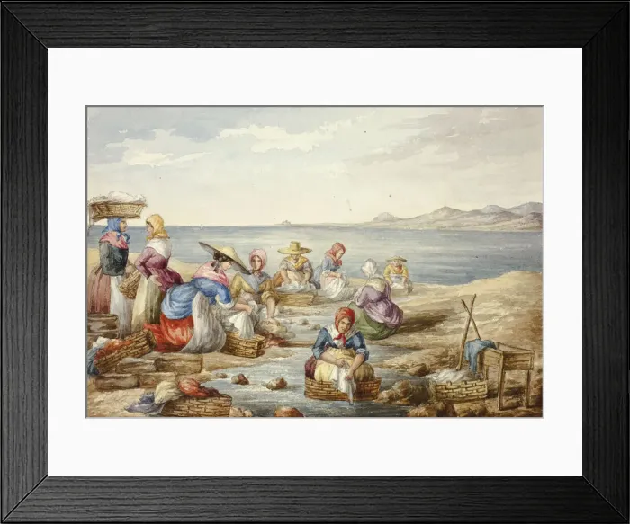 Framed Print : Washerwoman at Nice, February 1842. Creator: Elizabeth Murray Framed Print : Washerwoman at Nice, February 1842. Creator: Elizabeth Murray