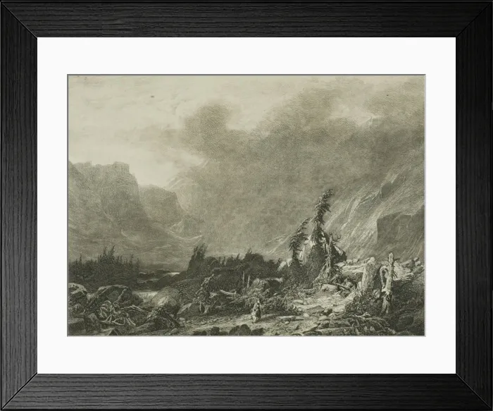 Framed Print : Alpine Landscape, n. d. Creator: Alexandre Calame Framed Print : Alpine Landscape, n. d. Creator: Alexandre Calame