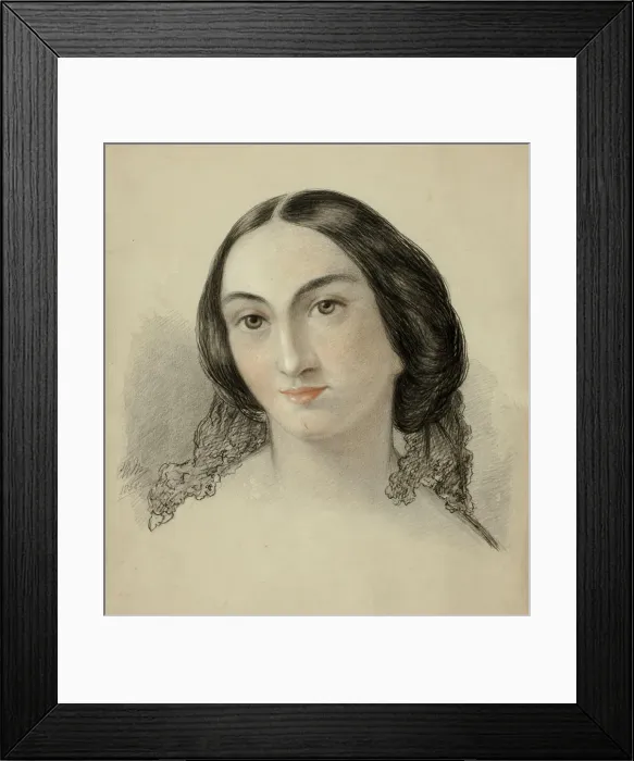 Framed Print : Female Portrait Head, 1858. Creator: Elizabeth Murray Framed Print : Female Portrait Head, 1858. Creator: Elizabeth Murray