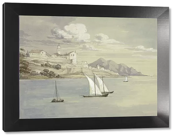 Portofino from the Sea, Genoa, October 1841. Creator: Elizabeth Murray