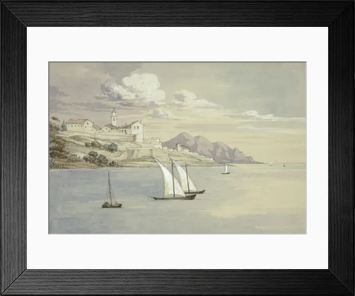 Framed Print : Portofino from the Sea, Genoa, October 1841. Creator: Elizabeth Murray Framed Print : Portofino from the Sea, Genoa, October 1841. Creator: Elizabeth Murray