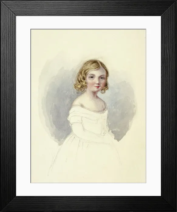 Framed Print : Portrait of Young Girl with Shoulderless Gown, n. d. Creator: Elizabeth Murray Framed Print : Portrait of Young Girl with Shoulderless Gown, n. d. Creator: Elizabeth Murray