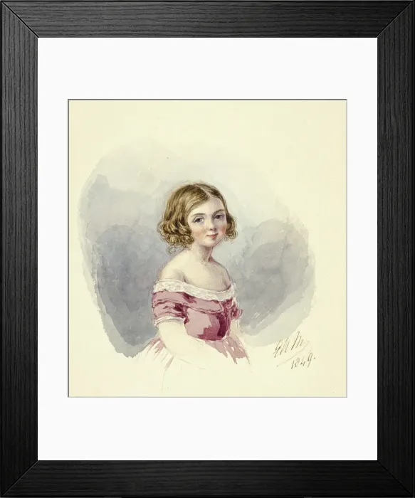 Framed Print : Portrait of a Young Girl, 1849. Creator: Elizabeth Murray Framed Print : Portrait of a Young Girl, 1849. Creator: Elizabeth Murray