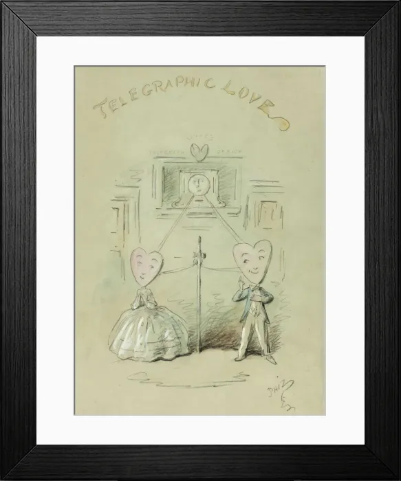 Framed Print : Telegraphic Love, n. d. Creator: Hablot Knight Browne