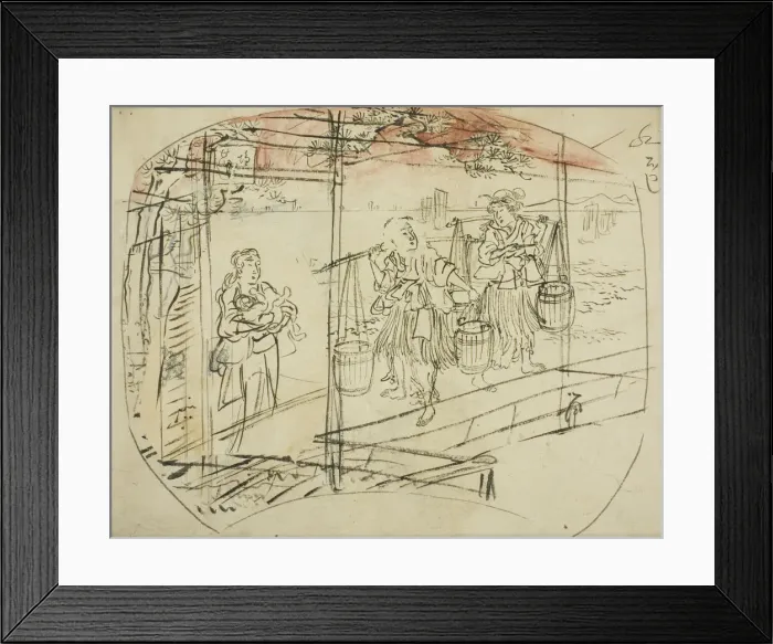 Framed Print : Gathering Salt Water at the Beach, n. d. Creator: Utagawa Kuniyoshi Framed Print : Gathering Salt Water at the Beach, n. d. Creator: Utagawa Kuniyoshi