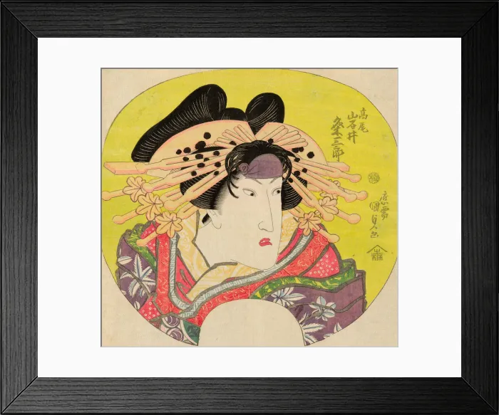 Framed Print : Iwai Kumesaburo II as the Courtesan Takao in Banzei Okuni Kabuki, c. 1827 Framed Print : Iwai Kumesaburo II as the Courtesan Takao in Banzei Okuni Kabuki, c. 1827