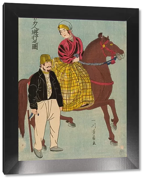 Americans on an Outing (Amerikajin yuko no zu), 1860. Creator: Yoshikazu