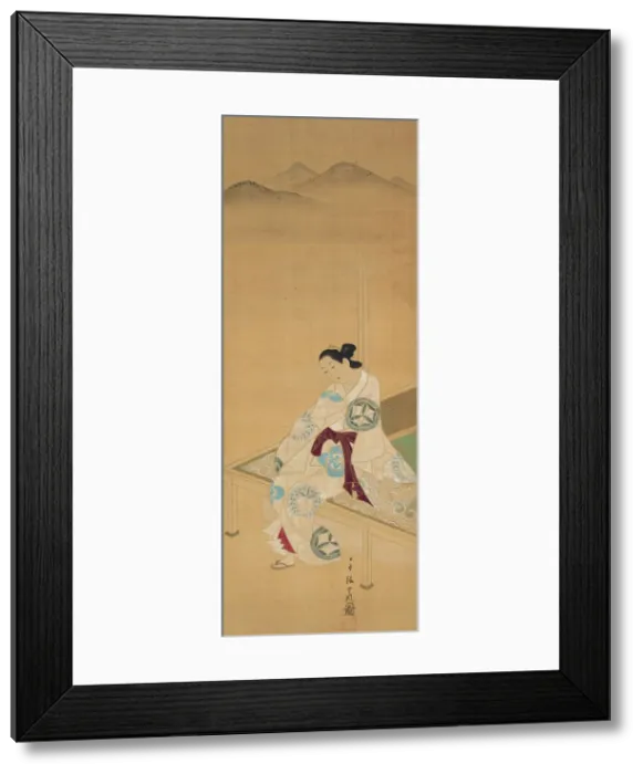 Framed Print : Seated Beauty, c. 1730. Creator: Tosendo Rifu Framed Print : Seated Beauty, c. 1730. Creator: Tosendo Rifu