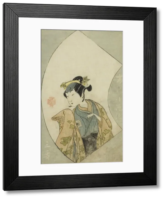 Framed Print : The Actor Ichikawa Kodanji II, from A Picture Book of Stage Fans (Ehon butai ogi), Japan, 1770. Creator: Shunsho Framed Print : The Actor Ichikawa Kodanji II, from A Picture Book of Stage Fans (Ehon butai ogi), Japan, 1770. Creator: Shunsho