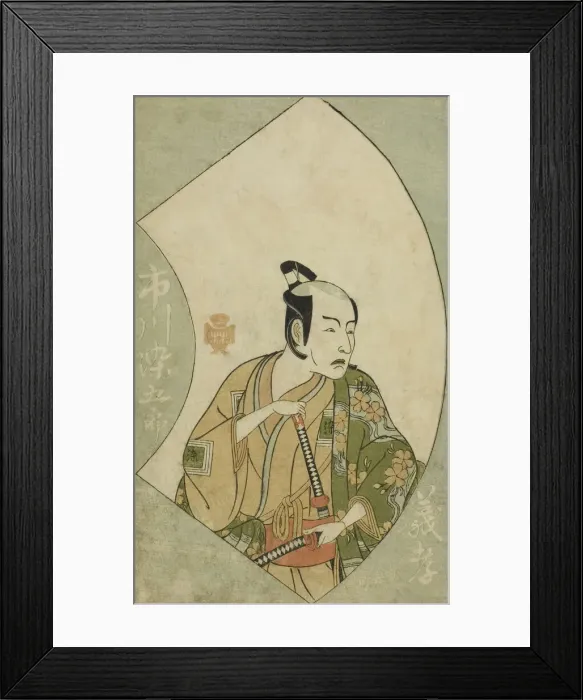 Framed Print : The Actor Ichikawa Somegoro, from A Picture Book of Stage Fans (Ehon butai ogi), Japan, 1770. Creator: Shunsho Framed Print : The Actor Ichikawa Somegoro, from A Picture Book of Stage Fans (Ehon butai ogi), Japan, 1770. Creator: Shunsho