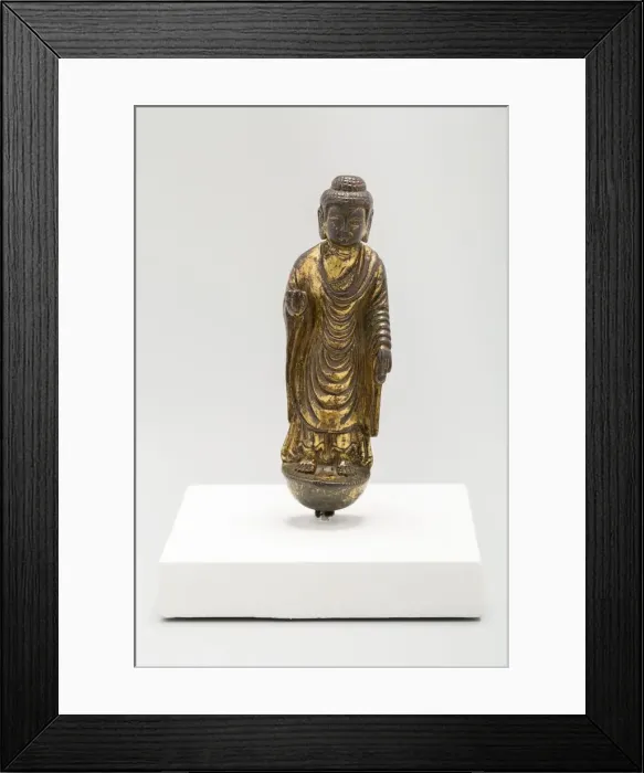 Framed Print : Buddha, Standing with Hand in Gesture of Reassurance (Abhaymudra), Tang dynasty Framed Print : Buddha, Standing with Hand in Gesture of Reassurance (Abhaymudra), Tang dynasty