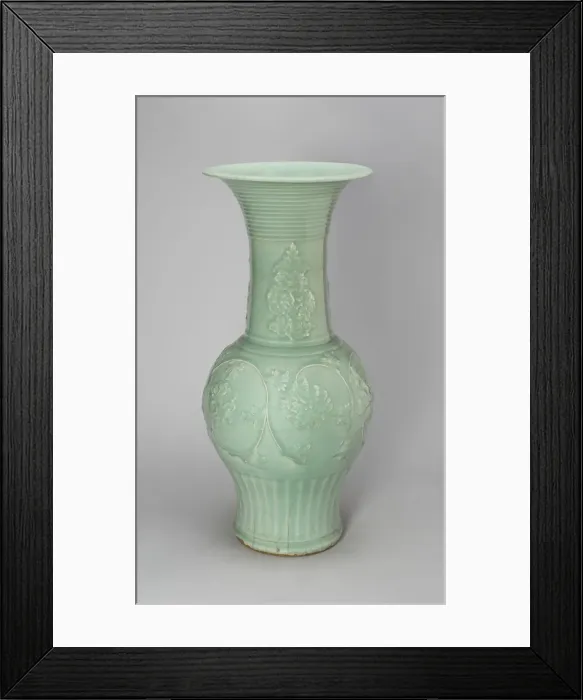Framed Print : Large Baluster-Shaped Vase, Yuan dynasty (1279-1368), 14th century. Creator: Unknown