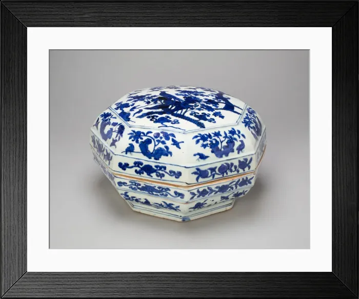 Framed Print : Octagonal Box with Birds, Peony Flowers, and Peach... Ming dynasty Framed Print : Octagonal Box with Birds, Peony Flowers, and Peach... Ming dynasty