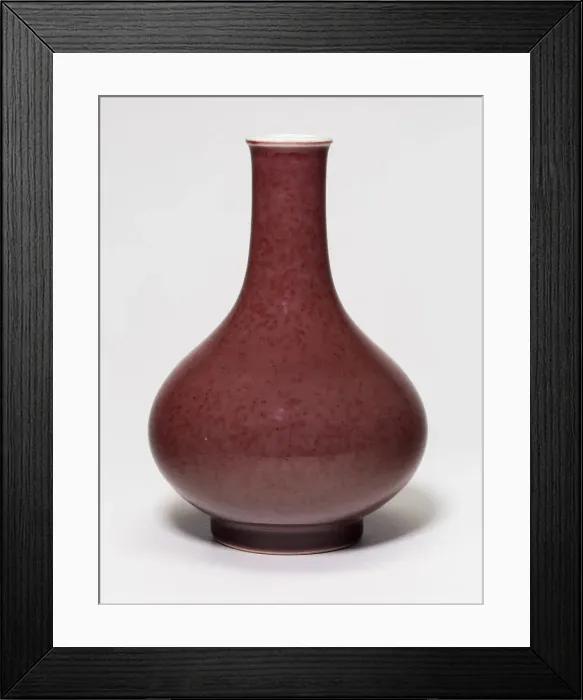 Framed Print : Bottle-Shaped Vase with Globular Body, Qing dynasty (1644-1911), c. 19th century Framed Print : Bottle-Shaped Vase with Globular Body, Qing dynasty (1644-1911), c. 19th century