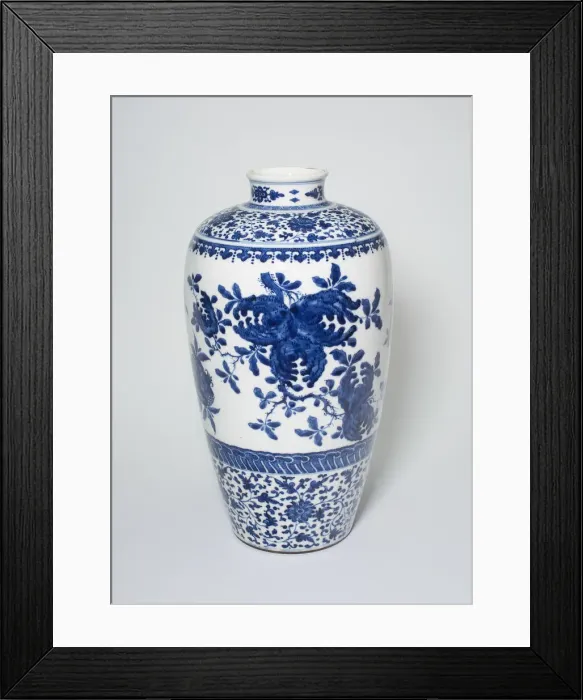 Framed Print : Vase with Pomegranates and Stylized Floral Scrolls, Qing dynasty (1644-1911) Framed Print : Vase with Pomegranates and Stylized Floral Scrolls, Qing dynasty (1644-1911)