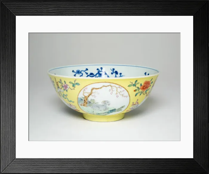 Framed Print : Bowl with Six Goats, Qing dynasty (1644-1911), Daoquang reign mark and period (1821-1850) Framed Print : Bowl with Six Goats, Qing dynasty (1644-1911), Daoquang reign mark and period (1821-1850)