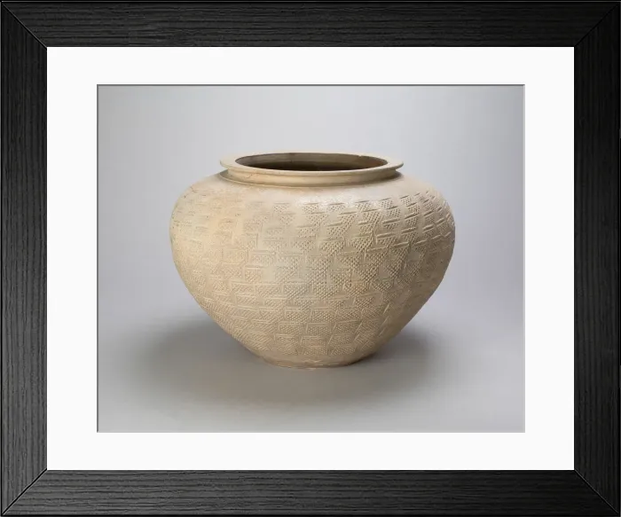 Framed Print : Jar with Basketweave Pattern, Three Kingdoms period (A. D. 220-265), 2nd century A. D