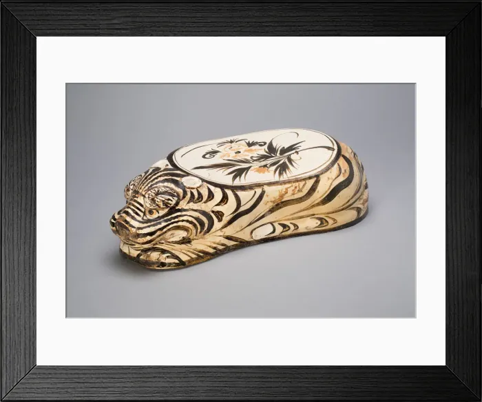 Framed Print : Tiger-Shaped Pillow with Floral Spray, Jin dynasty (1115-1234), 12th / 13th century Framed Print : Tiger-Shaped Pillow with Floral Spray, Jin dynasty (1115-1234), 12th / 13th century