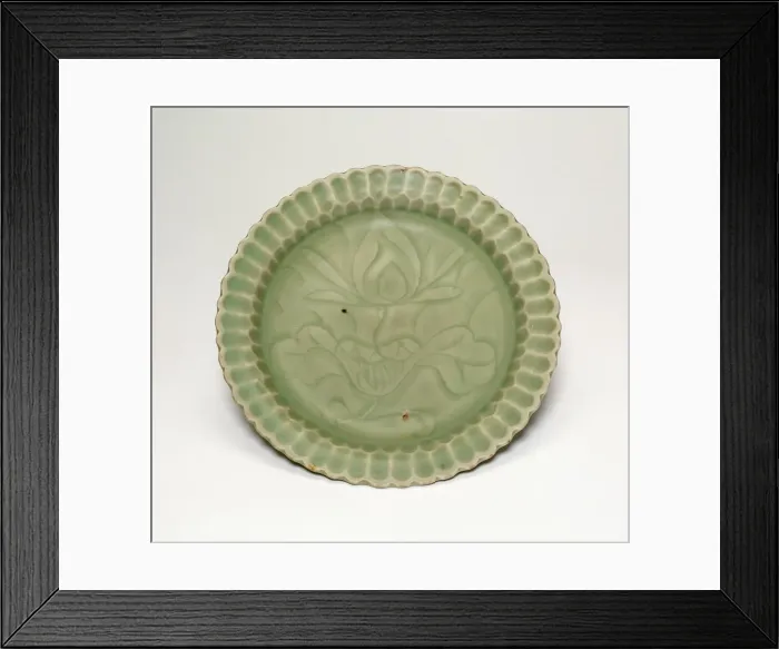 Framed Print : Foliate Dish with Lotus Flower, late Southern Song (1127-1279) / early Yuan dynasty, late 13th century Creator: Unknown Framed Print : Foliate Dish with Lotus Flower, late Southern Song (1127-1279) / early Yuan dynasty, late 13th century Creator: Unknown