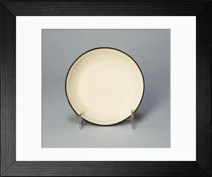 Framed Print : Dish with Mythical Bovine (Xiniu) Amid Waves Viewing the Moon Framed Print : Dish with Mythical Bovine (Xiniu) Amid Waves Viewing the Moon