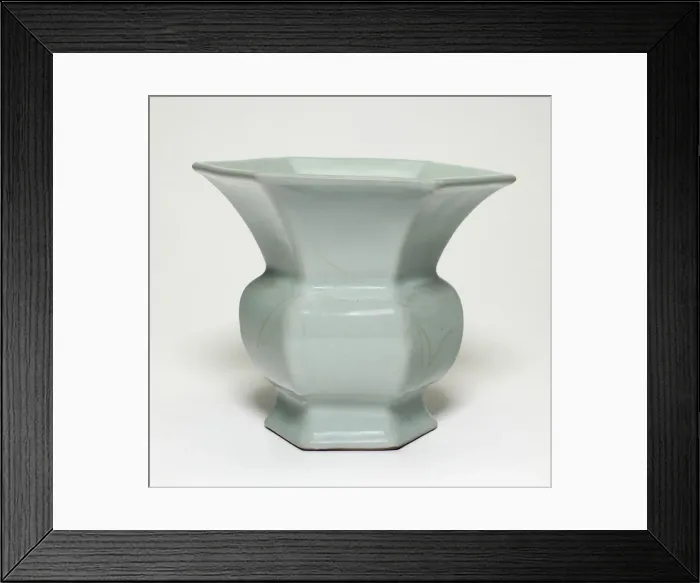 Framed Print : Hexagonal Vase, Qing dynasty (1644-1911), 18th / 19th century. Creator: Unknown Framed Print : Hexagonal Vase, Qing dynasty (1644-1911), 18th / 19th century. Creator: Unknown