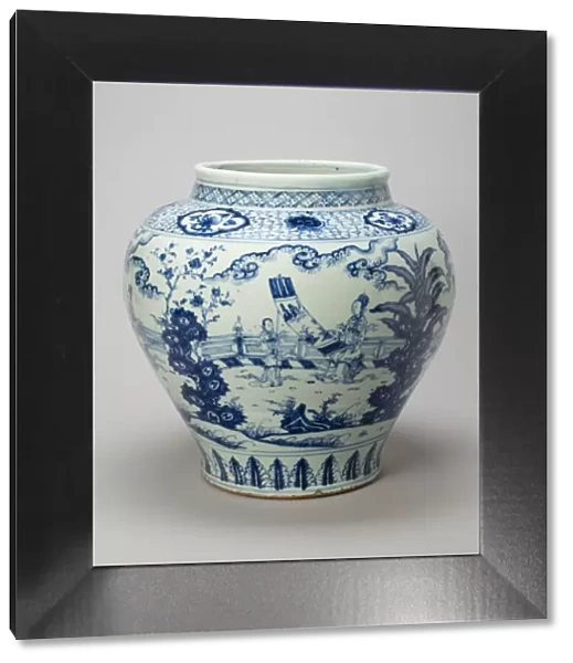 Jar with the Four Accomplishments: Painting, Calligraphy, Music, Strategy, Ming dynasty
