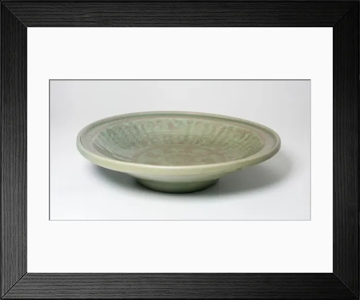 Framed Print : Ribbed Dish with Floral Scrolls, Ming dynasty (1368-1644), 14th / 15th century Framed Print : Ribbed Dish with Floral Scrolls, Ming dynasty (1368-1644), 14th / 15th century