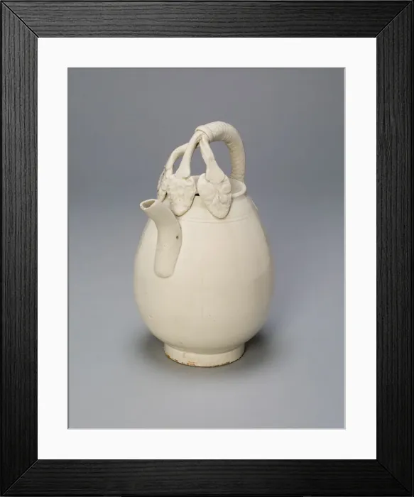 Framed Print : Melon-Shaped Ewer with Triple-Strand Handle and Floral Tendrils, Liao dynasty Framed Print : Melon-Shaped Ewer with Triple-Strand Handle and Floral Tendrils, Liao dynasty