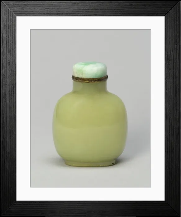 Framed Print : Rounded Square-Shaped Snuff Bottle, Qing dynasty (1644-1911), 1750-1820. Creator: Unknown Framed Print : Rounded Square-Shaped Snuff Bottle, Qing dynasty (1644-1911), 1750-1820. Creator: Unknown
