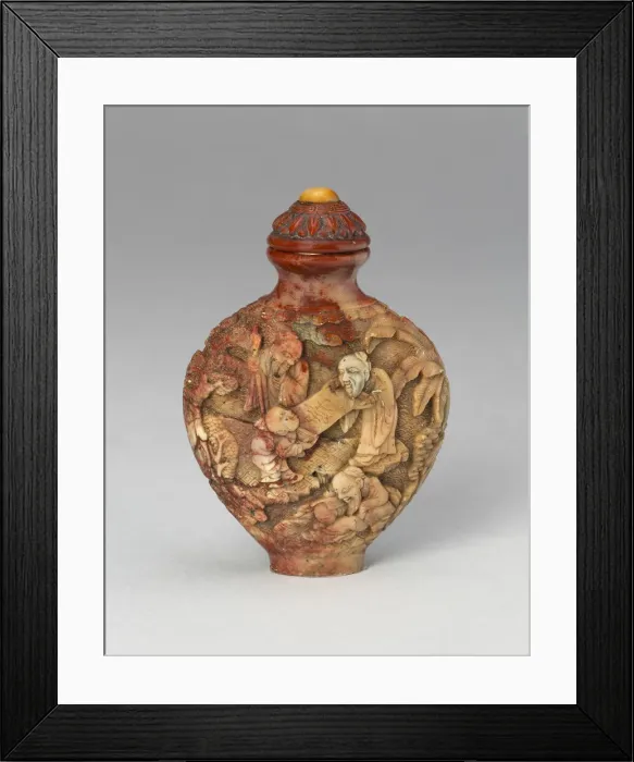 Framed Print : Snuff Bottle with Scholars and Assistants Opening a Scroll, Qing dynasty (1644-1911) Framed Print : Snuff Bottle with Scholars and Assistants Opening a Scroll, Qing dynasty (1644-1911)
