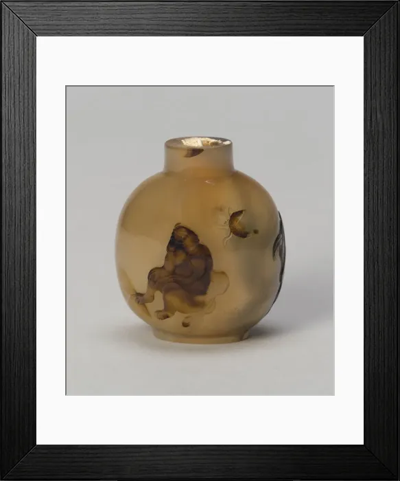 Framed Print : Snuff Bottle with Monkey on Rockwork, Qing dynasty (1644-1911), 1760-1830 Framed Print : Snuff Bottle with Monkey on Rockwork, Qing dynasty (1644-1911), 1760-1830