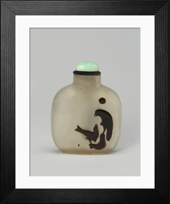 Framed Print : Snuff Bottle with Two Hawks on Rockwork, Qing dynasty (1644-1911), 1800-1900 Framed Print : Snuff Bottle with Two Hawks on Rockwork, Qing dynasty (1644-1911), 1800-1900