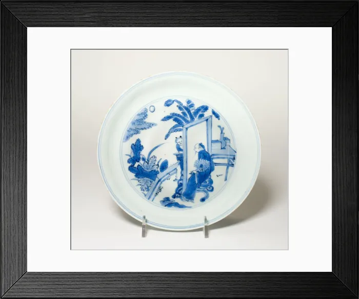 Framed Print : Plate with Scholar and Attendant in Garden, Qing dynasty (1644-1911) Framed Print : Plate with Scholar and Attendant in Garden, Qing dynasty (1644-1911)
