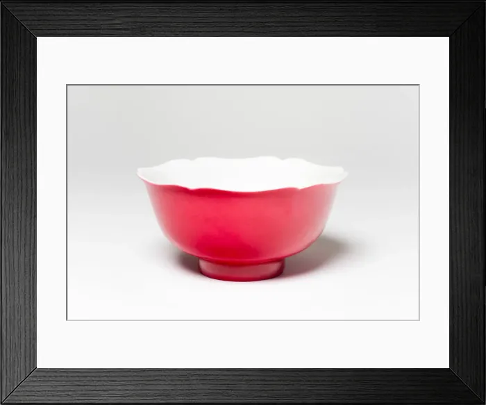 Framed Print : Bowl with Foliate Rim, Qing dynasty (1644-1911), late 18th / 19th century. Creator: Unknown Framed Print : Bowl with Foliate Rim, Qing dynasty (1644-1911), late 18th / 19th century. Creator: Unknown