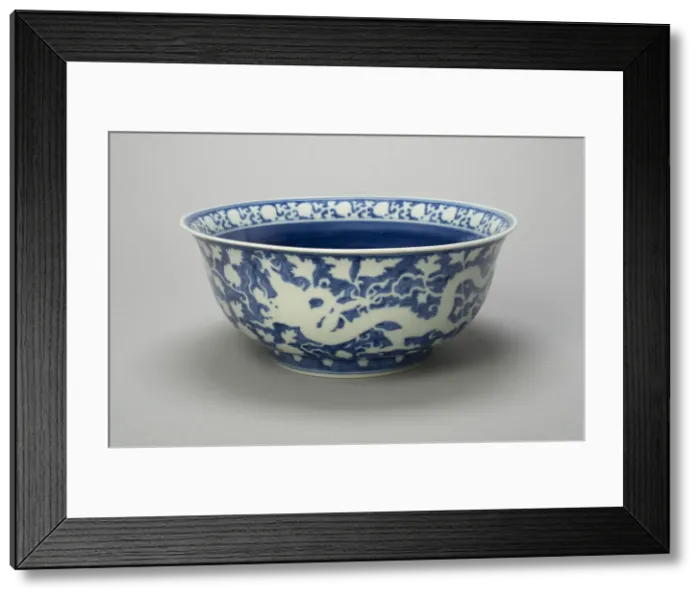Framed Print : Bowl with Dragons, Peony Scrolls, and Band of Lingzhi Framed Print : Bowl with Dragons, Peony Scrolls, and Band of Lingzhi