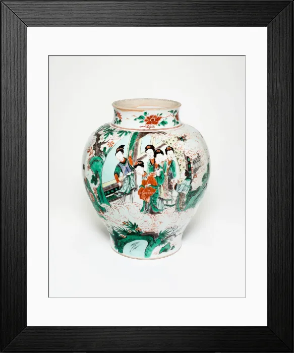 Framed Print : Jar with Figural Scenes and Poem Describing the Osmanthus and Moon, Qing dynasty, 1646 Framed Print : Jar with Figural Scenes and Poem Describing the Osmanthus and Moon, Qing dynasty, 1646