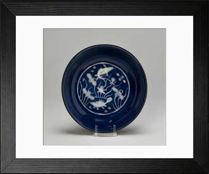 Framed Print : Dish with Fish Swimming in Lotus Pond, Ming dynasty (1368-1644), Wanli reign (1573-1620) Framed Print : Dish with Fish Swimming in Lotus Pond, Ming dynasty (1368-1644), Wanli reign (1573-1620)