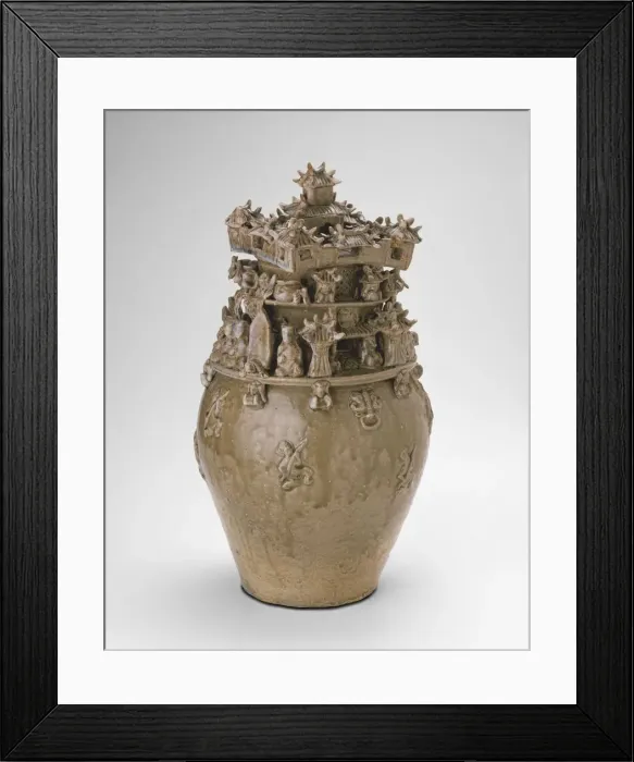 Framed Print : Funerary Urn (Hunping), Western Jin dynasty (A. D. 265-316), late 3rd century Framed Print : Funerary Urn (Hunping), Western Jin dynasty (A. D. 265-316), late 3rd century