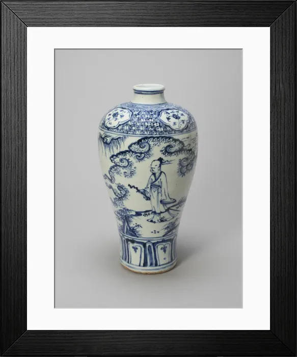 Framed Print : Elongated Bottle-Vase (Meiping) with a Scholar-Gentleman and Attendant, Ming dynasty Framed Print : Elongated Bottle-Vase (Meiping) with a Scholar-Gentleman and Attendant, Ming dynasty