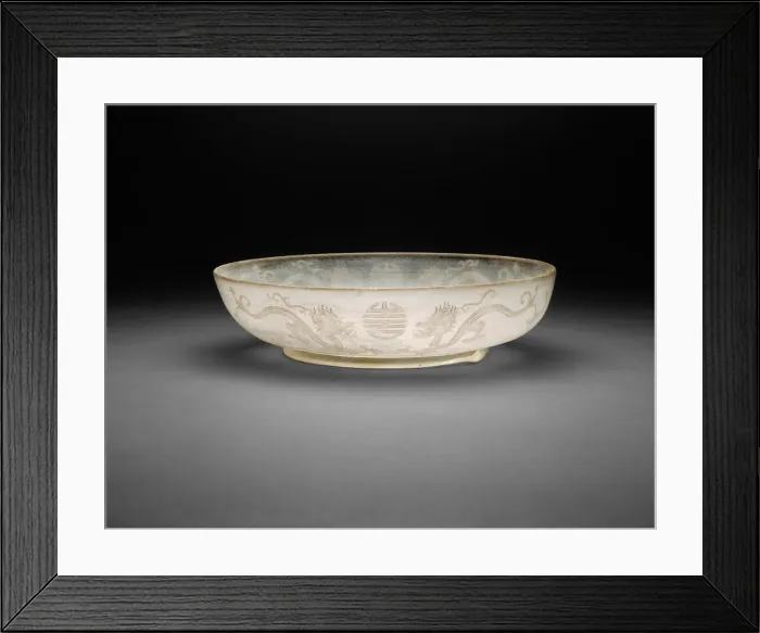 Framed Print : Dish with Dragons, Qing dynasty (1644-1911), Yongzheng reign mark and period (1722-1735) Framed Print : Dish with Dragons, Qing dynasty (1644-1911), Yongzheng reign mark and period (1722-1735)