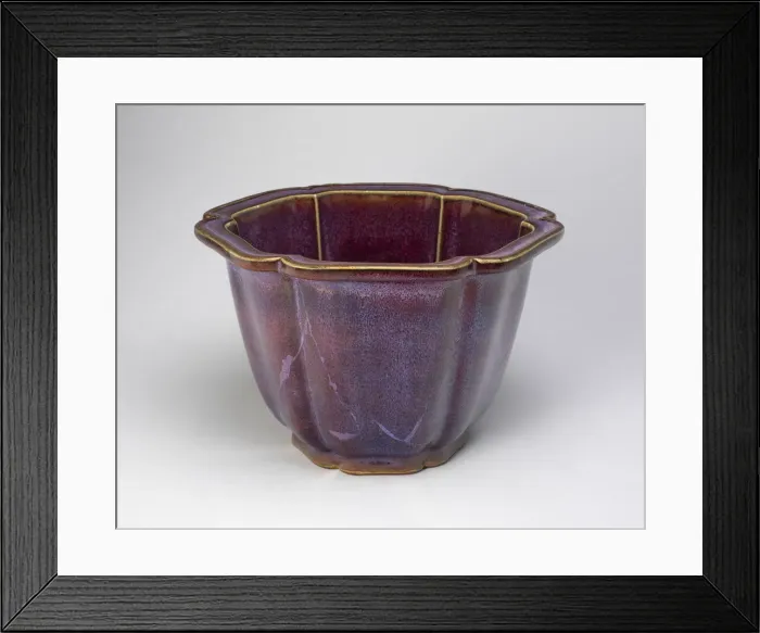 Framed Print : Lobed Flowerpot, Ming dynasty (1368-1644), 15th century. Creator: Unknown Framed Print : Lobed Flowerpot, Ming dynasty (1368-1644), 15th century. Creator: Unknown
