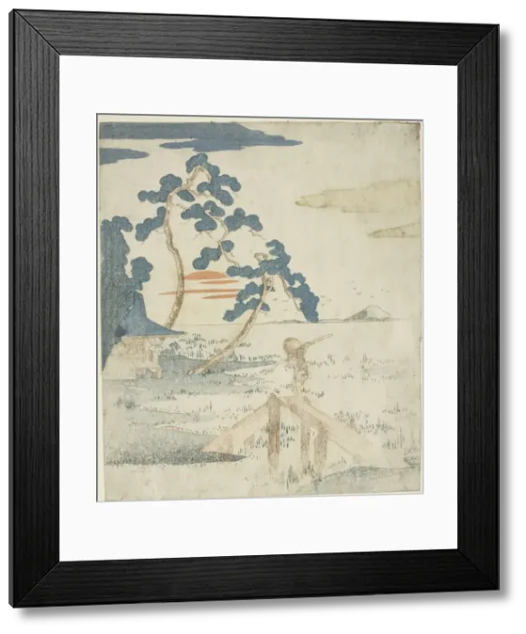 Framed Print : Man Crossing a Bridge as the Sun Rises, from an untitled edition (without poetry) of Framed Print : Man Crossing a Bridge as the Sun Rises, from an untitled edition (without poetry) of