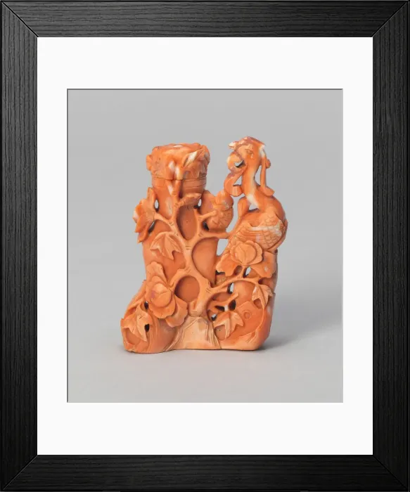 Framed Print : Snuff Bottle with Phoenix Standing by Peonies and a Vase, Qing dynasty (1644-1911) Framed Print : Snuff Bottle with Phoenix Standing by Peonies and a Vase, Qing dynasty (1644-1911)