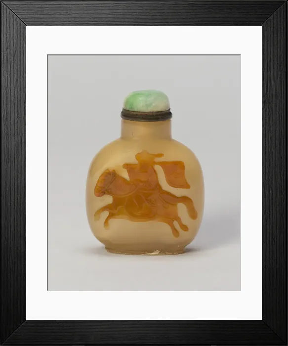 Framed Print : Snuff Bottle with Equestrian Bannerman with Flag, Qing dynasty (1644-1911), 1800-1900 Framed Print : Snuff Bottle with Equestrian Bannerman with Flag, Qing dynasty (1644-1911), 1800-1900