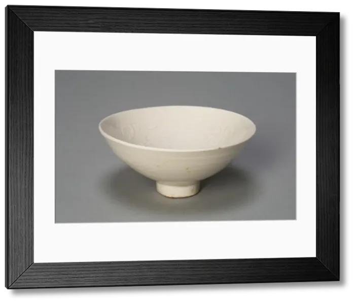 Framed Print : Conical Bowl with Peonies and Leaves, Song dynasty (960-1279). Creator: Unknown Framed Print : Conical Bowl with Peonies and Leaves, Song dynasty (960-1279). Creator: Unknown