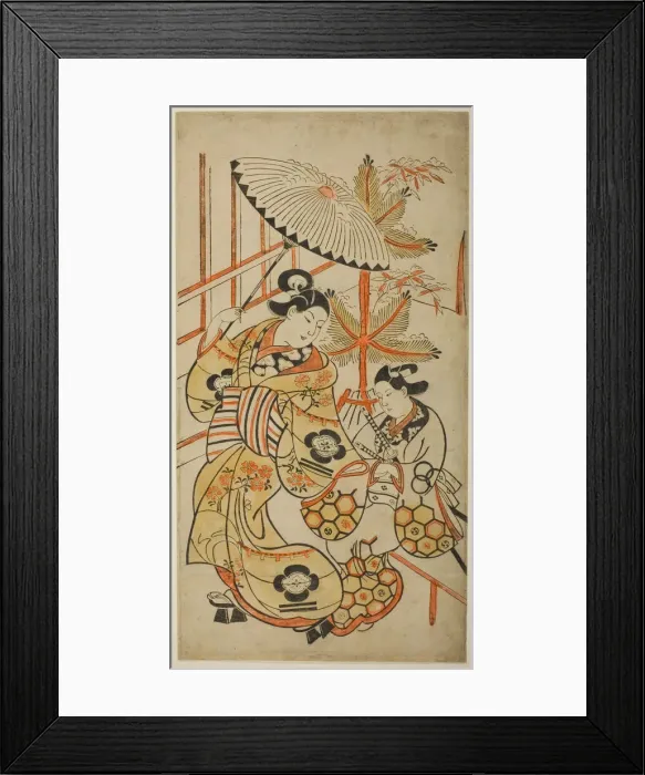 Framed Print : The Actors Matsumoto Hyozo as a courtesan and Nakagawa Hanzaburo as a young man, c. 1700 Framed Print : The Actors Matsumoto Hyozo as a courtesan and Nakagawa Hanzaburo as a young man, c. 1700